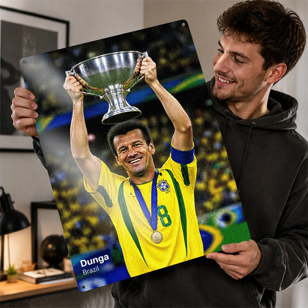Dunga Football Aluminum Poster Personalized Metal Sign Club Legacy Style Wall Art Perfect For Stadium Enthusiasts In Clubhouse