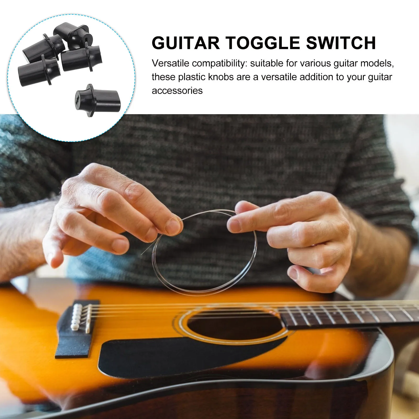 

5Pcs Guitar Toggle Switch Caps Stylish Durable Easy Tone Adjustment Electric Instrument Parts Electric Switch Knob