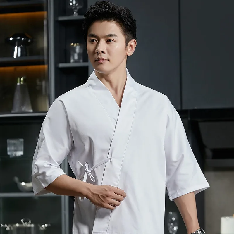일본 요리사 작업복 남성용 일본 요리 스시 레스토랑 이자카야 기모노 일본 작업복