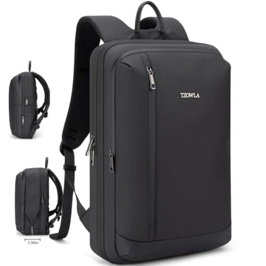

Business Commute Laptop Backpack Fit 17.3 Inch Laptop, Slim and Expandable Waterproof Work Backpacks with Luggage Strap, Travel