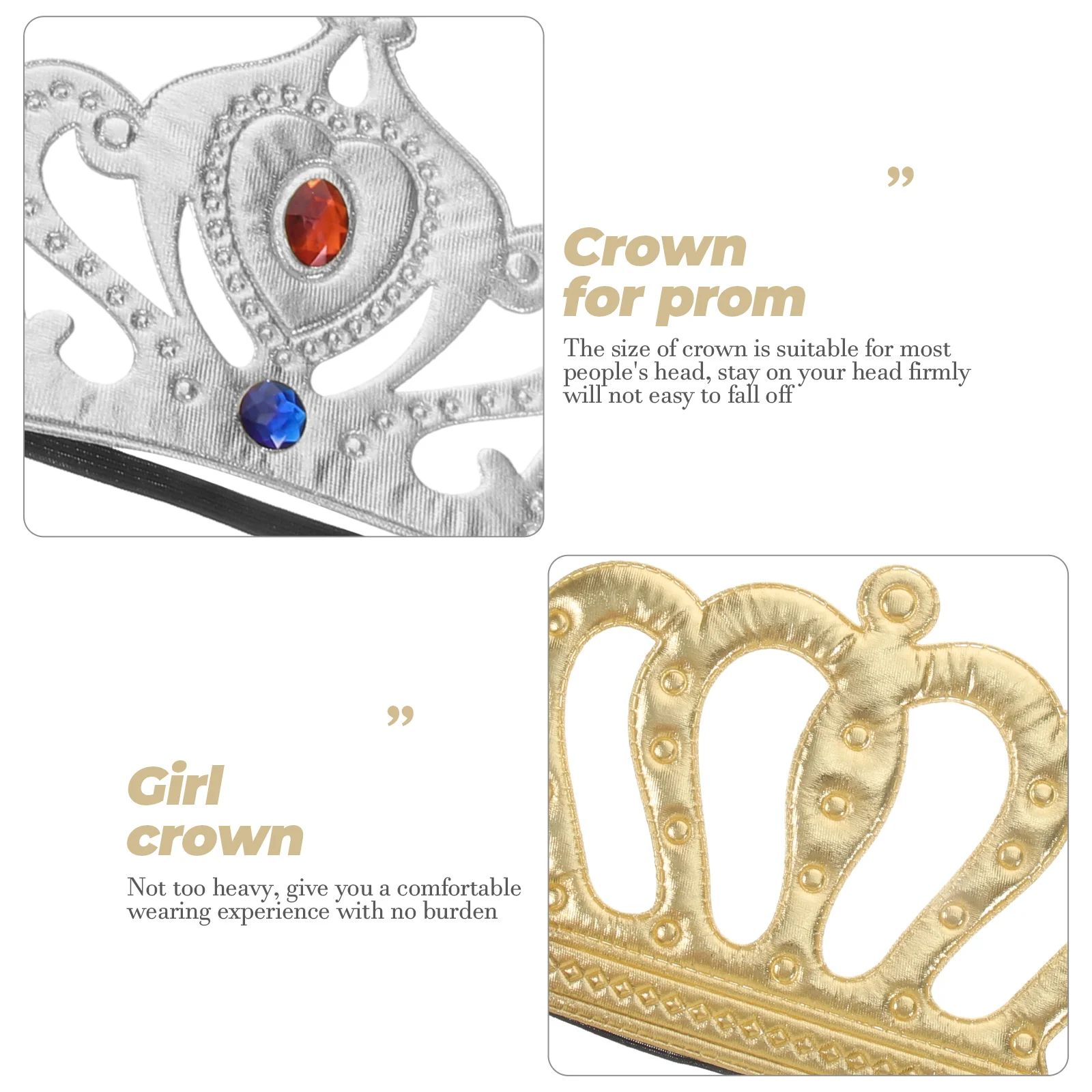 

6pcs Children Crown Headb Accessories Princess Dress Up Retro Hair B for Birthday Prom Party Celebration