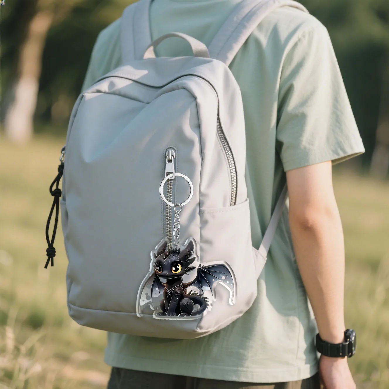 Cute 2D Dragon Acrylic Keychain,Car & Backpack Pendant, Exquisite Fun Design, Perfect Gift for Dragon & Fantasy Fans