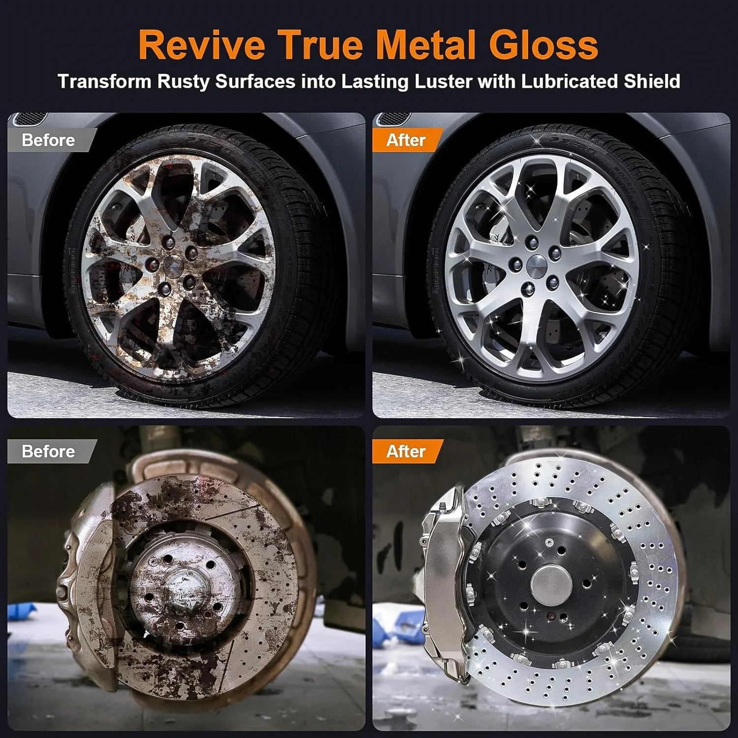 Strong Rust Remover Spray, Fast‑Acting Heavy‑Duty Formula, Multi‑Surface Safe Cleaner for Metal, Car