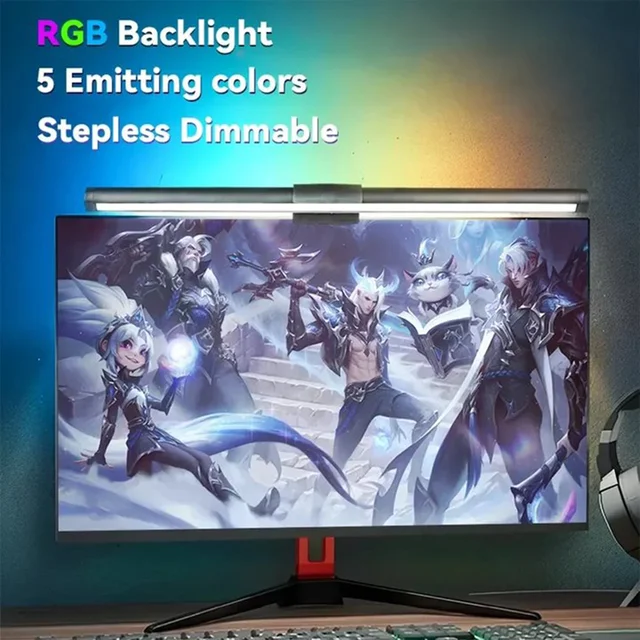 Bezstopniowa ściemniana lampa biurkowa LED do monitora komputerowego Listwa świetlna Lampka do czytania USB Lampka monitora Podświetlenie paska ekranu Światło biurowe