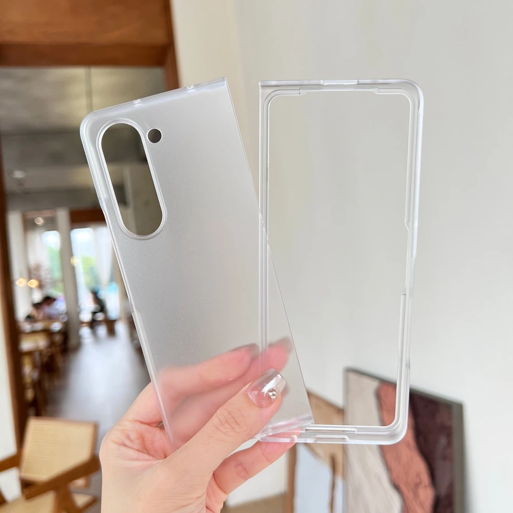 Phone Case For Samsung Galaxy Z Fold 6 5 4 3 2 Matte Transparent 2 in 1 Hard Shockproof Cover Shell