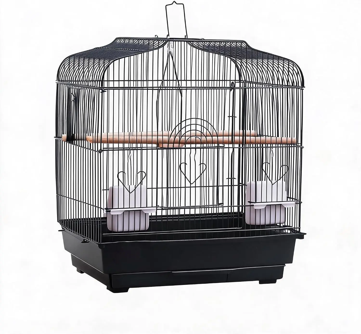 Tacleekii Metal Bird Travel Cage with Handle Perches & Feeders Perfect for Small Parrots, Parakeets, Canaries, Lovebirds, Finches, Cockatiels