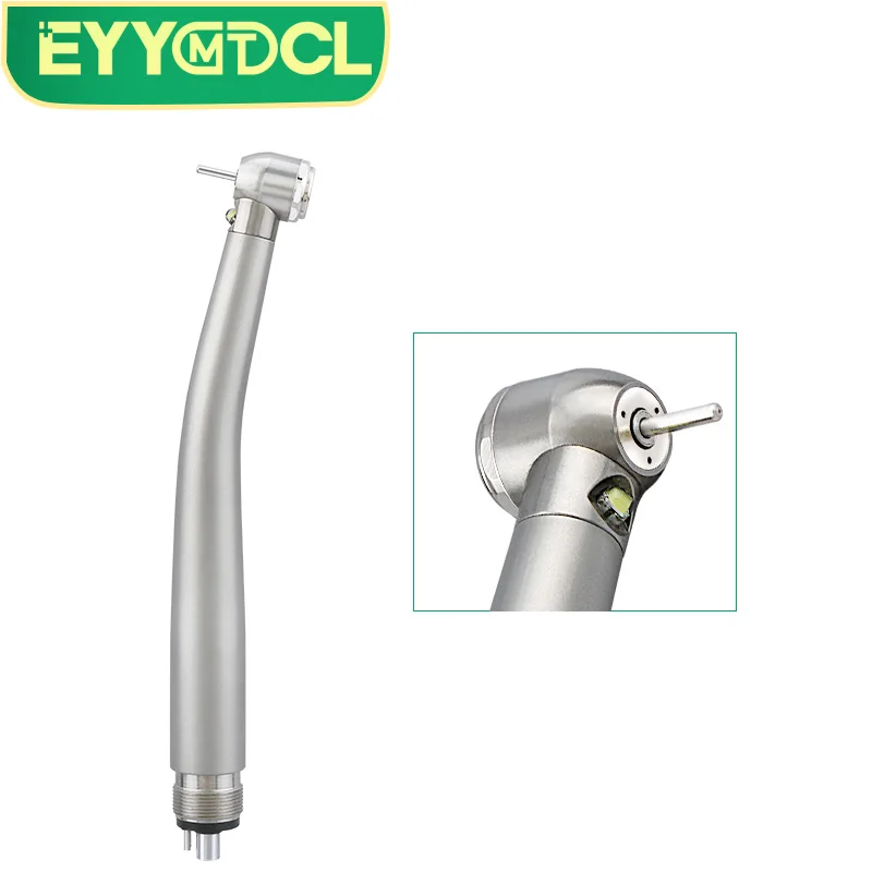 Eyy led caneta de mão dental de alta rotação, rolamentos cerâmicos, botão gerador eletrônico, 2 furos, 4 furos, aço inoxidável, led de alta