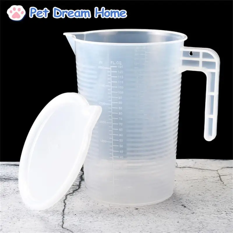 5000/3500/2000/1000/500/250/100ml Plastic Measuring Cup with Lid Large Scale Laboratory Beaker Clear Mixing Cup Baking Tools