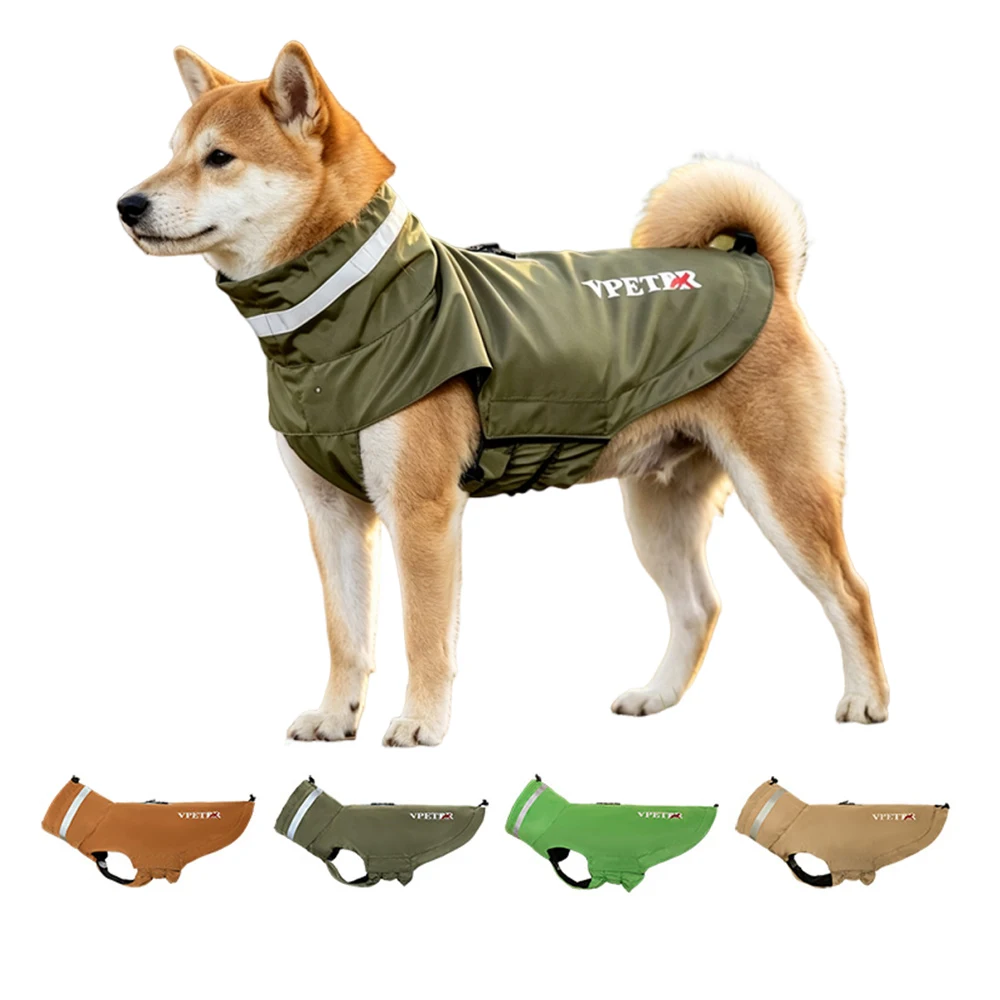Wasserdichte und winddichte Hundeweste mit reflektierenden Streifen für die Nacht, verstellbarer Hals- und Rückengurt, Outdoor-Regenjacke für kleine Hunde