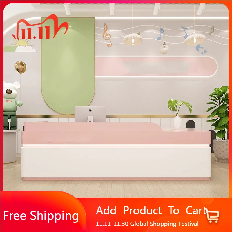 

Salon Unique Reception Desks Beauty Shelves Aesthetic Simple Reception Desks Organizers European Scrivania Office Furniture