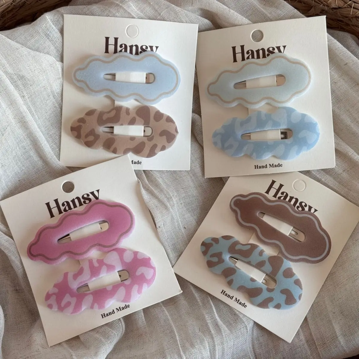 

Leopard-Print Cloud Hair Clip Sweet and Cute Hair Accessory Side-Wear Elegant BB Clip Bangs Hairpin Headpiece Hair Ornament