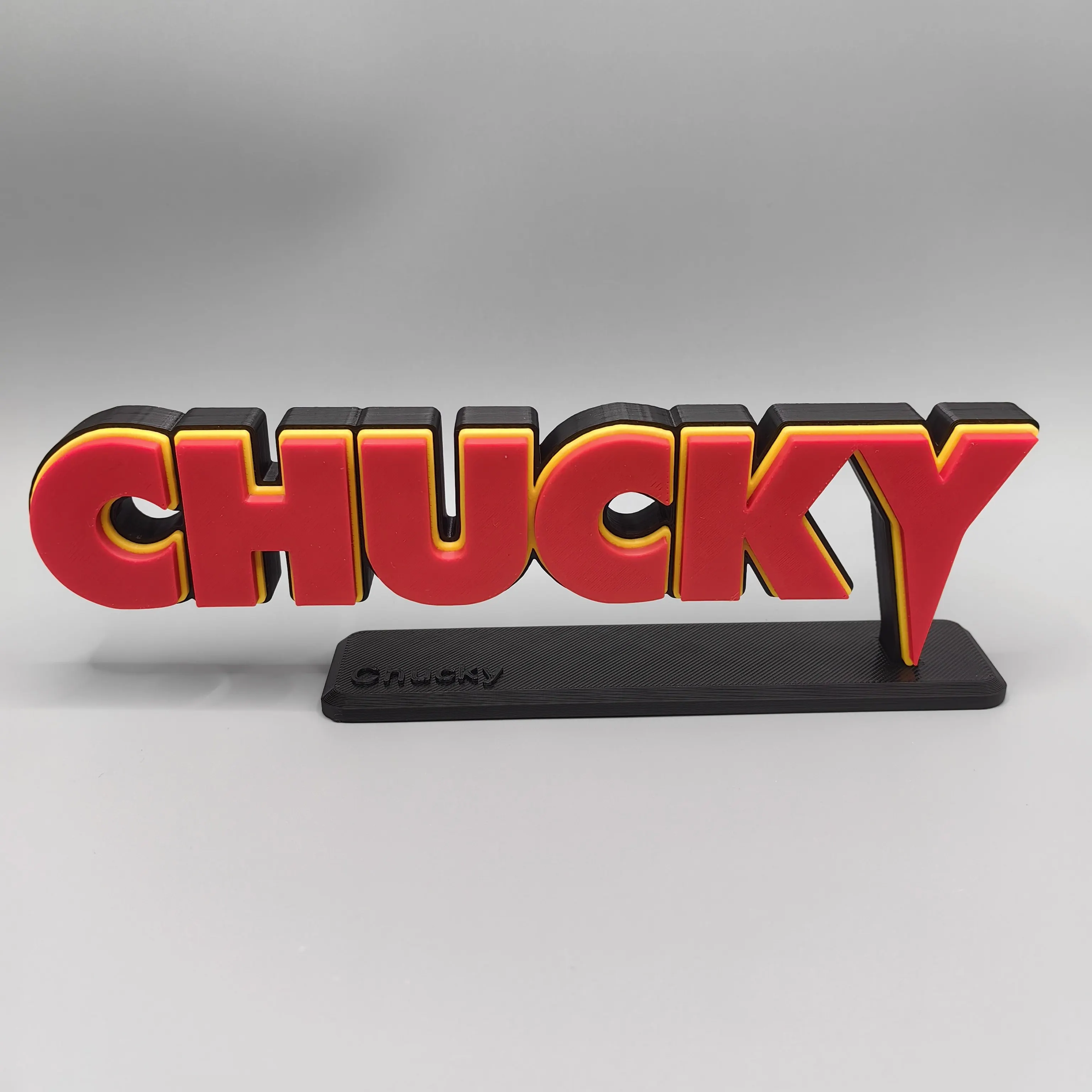 

Chucky 3d Logo Standing Sign Figurine Horror Movie Collectible Desk Ornament Home Office Decor For Adult Horror Collectors