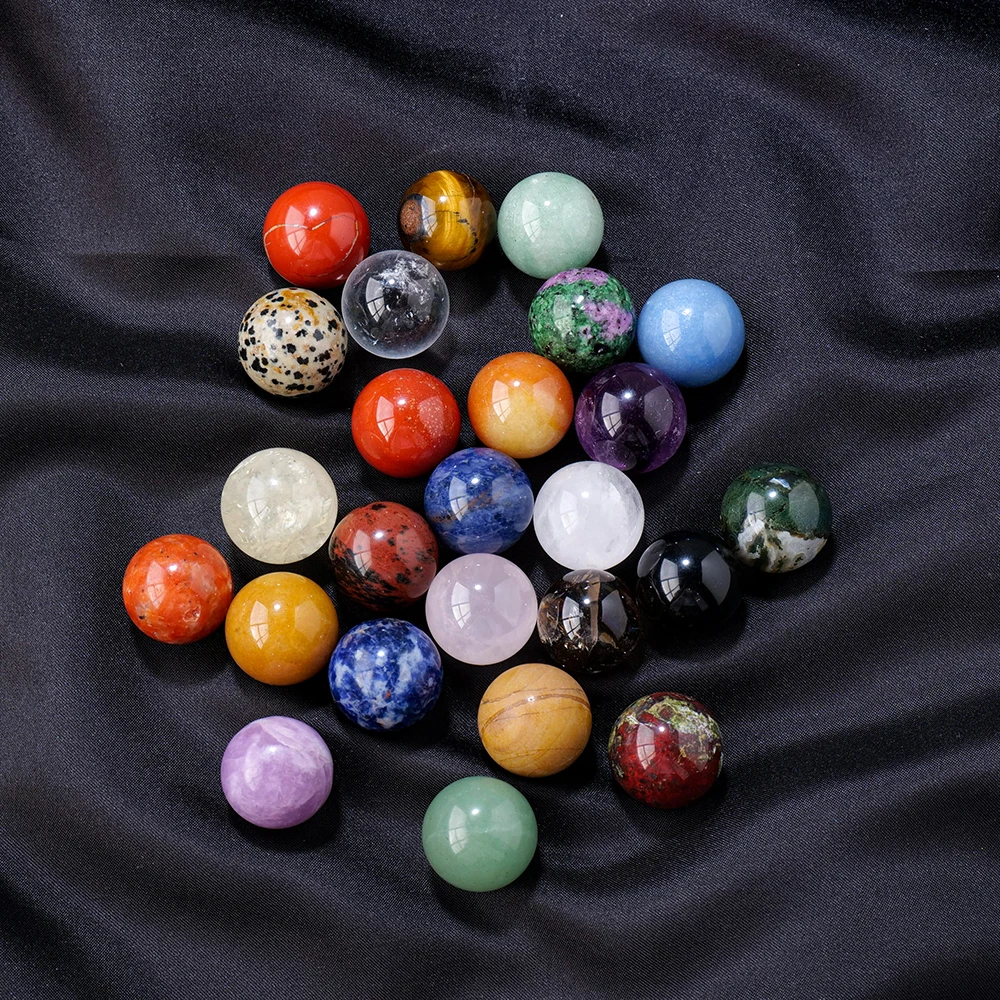 1pc/3pcs/5pcs Natural Crystal Chakra Balls Polished Gemstone Hole-less Loose Beads Divination Fishbowl Home Decorations