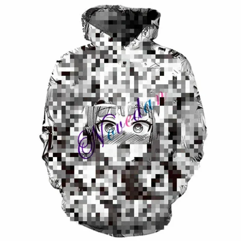 

Новинка 2025 года, толстовки Ahegao в стиле аниме для женщин и мужчин, толстовка с капюшоном с 3D принтом для забавной девушки, уличная одежда в стиле хитай, манга, Harajuku Oversi ☆ ★ ee ☆ ★