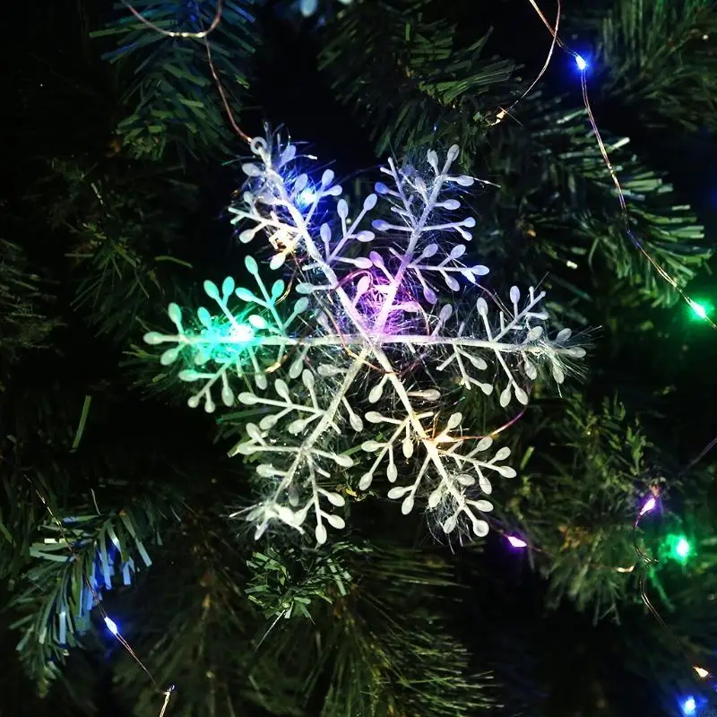 G92C White Snowflake Ornaments Christmas Tree Window Door Accessories