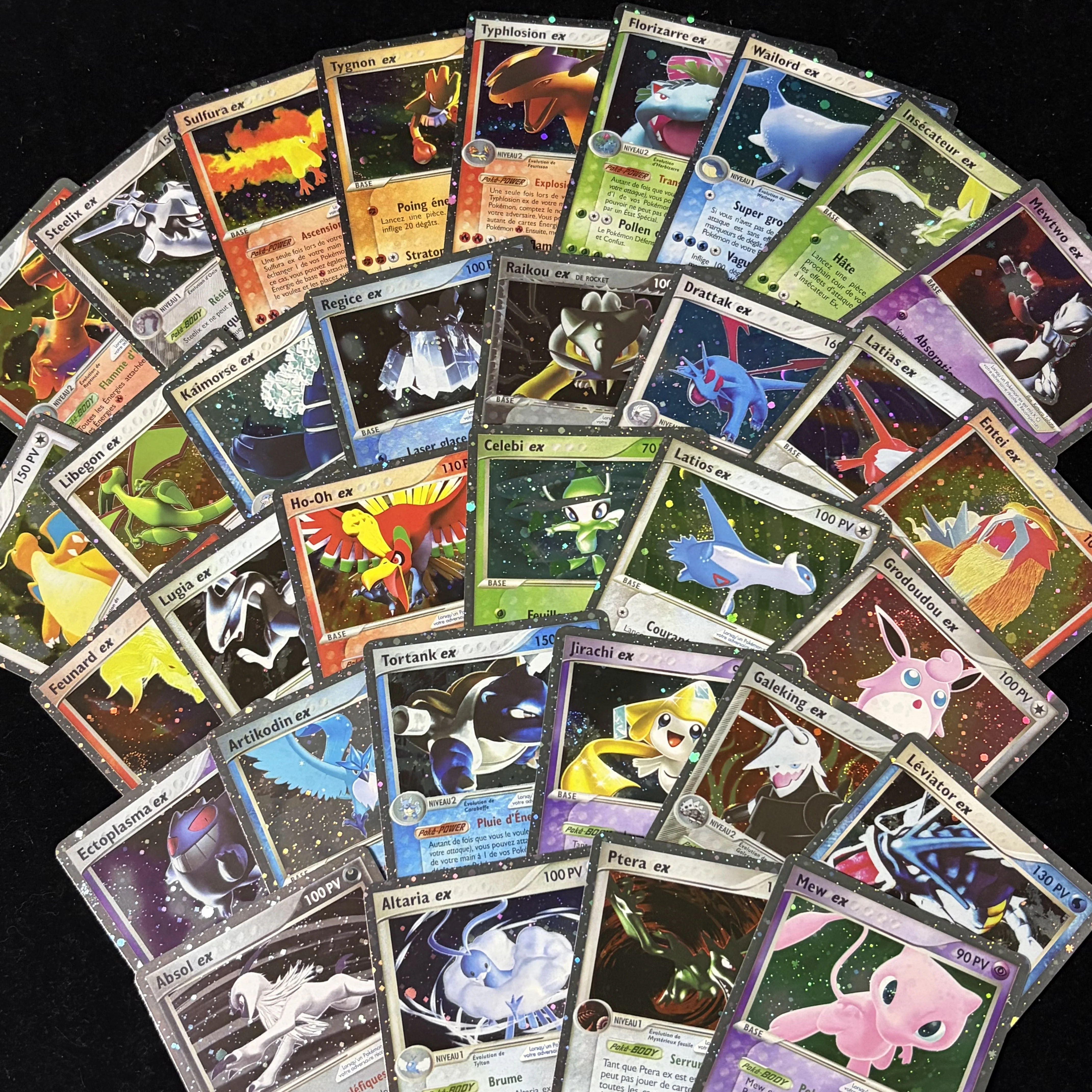 2003–2007 French Vintage PKM ex Holo Cards Set Featured Lugia Ho-Oh Mewtwo Classic EX Era TCG Trading Cards Collection DIY Toys