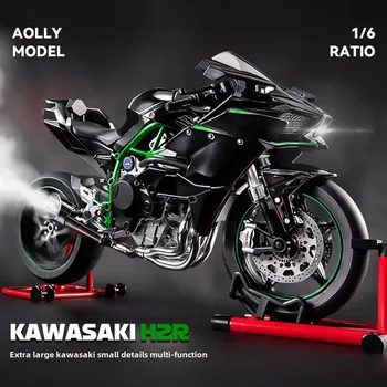 Sprey 1:6 Kawasaki H2R Alaşım Yarış Motosiklet Modeli Önyüklenebilir Motosiklet Oyuncak doğum günü hediyesi Erkek Arkadaşı Koleksiyonu Minyatür Voiture