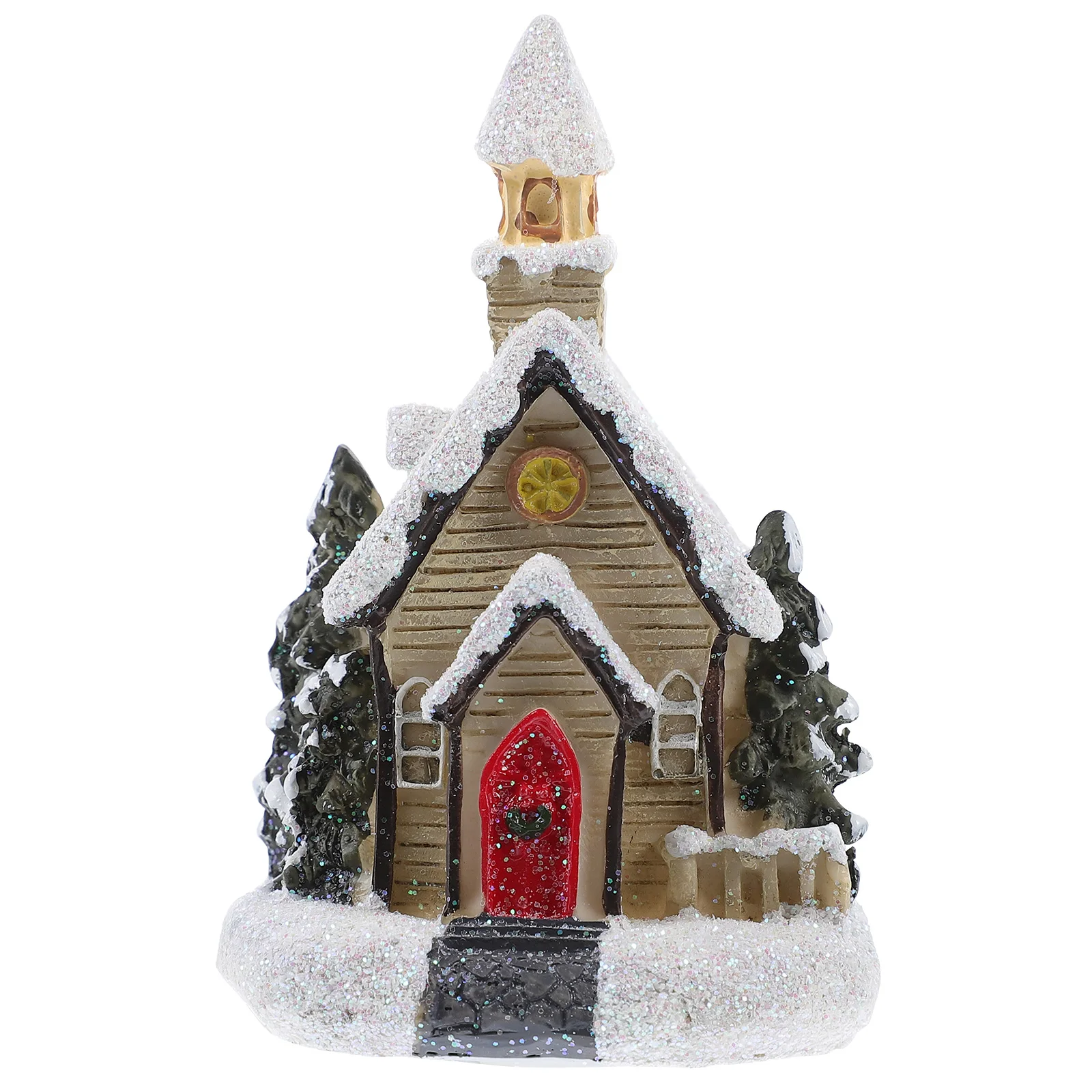 

1Pcs Christmas Resin Small House Ornament Mini Home Decor for Holiday Party Tabletop Cabinet Festive Atmosphere