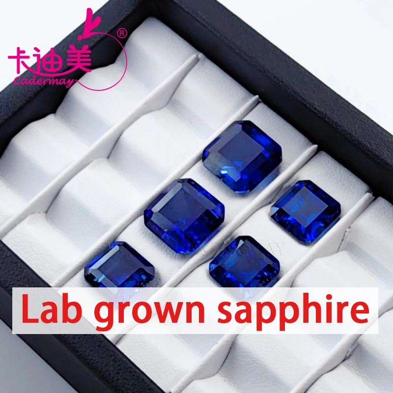 CADERMAY  Lab Grown Sapphire Loose Stone Octagonal Shape Necklace Ring DIY Fine Jewelry Making  Gemstones in Wholesale Price