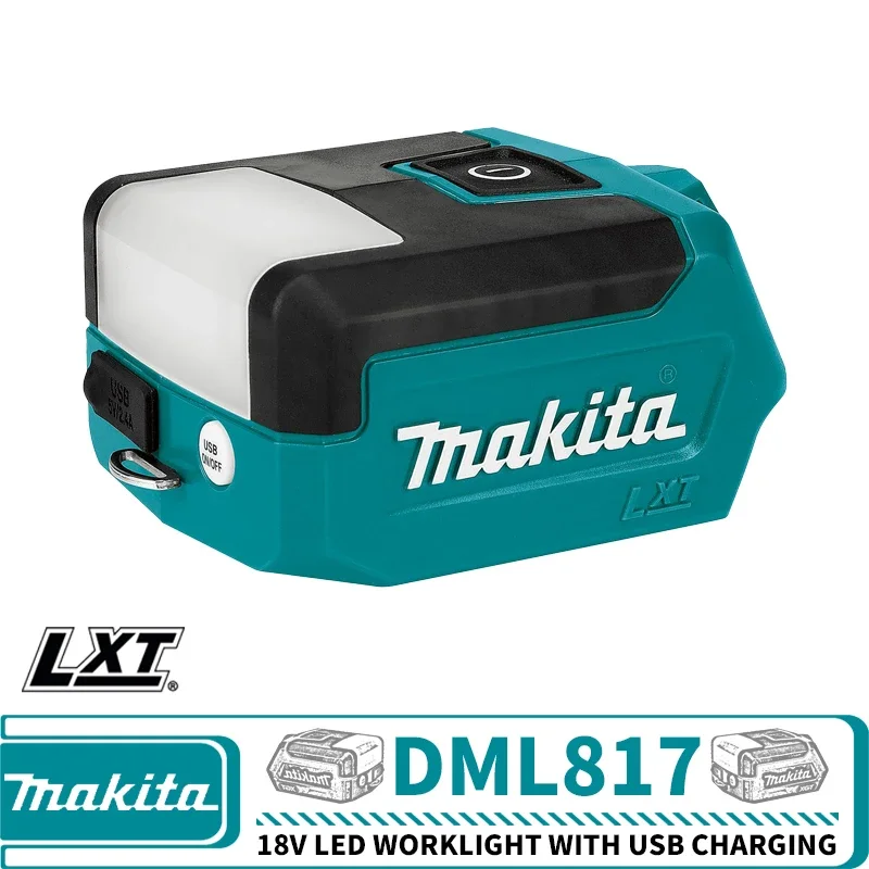 Makita-Lampe de travail LED avec chargement USB, ML011G, DML817, MLknit, 40V, 18V, 12V, Accessoires pour outils électriques