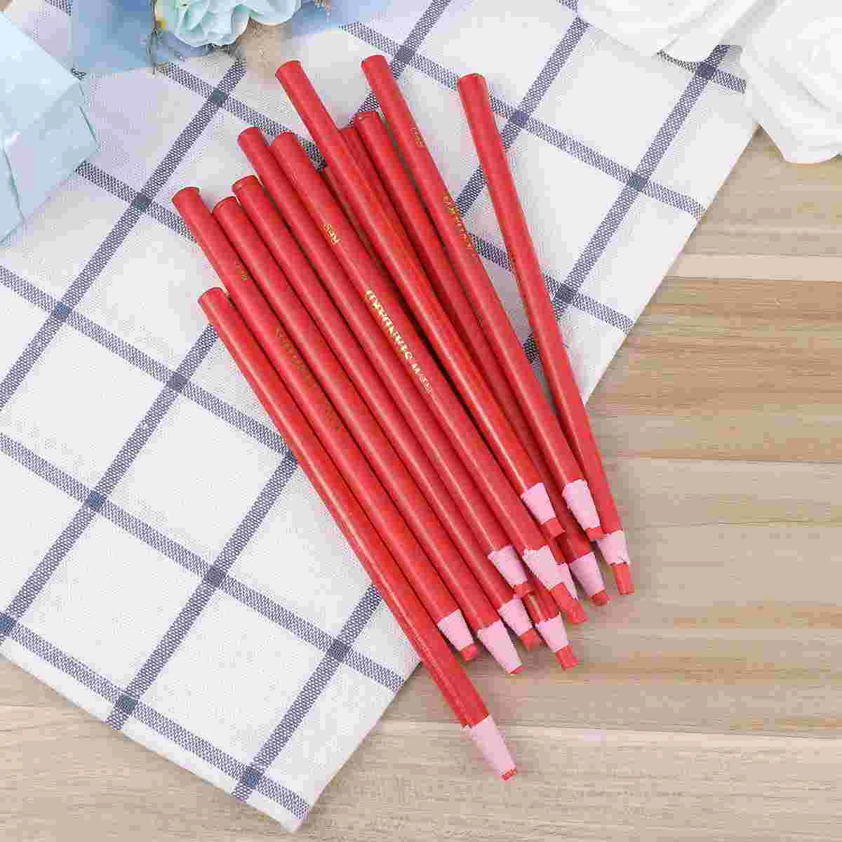 

12 PCS Red Painted Pencil Disappearing Ink White Marker China Peel-off Grease Ceramics Peelable