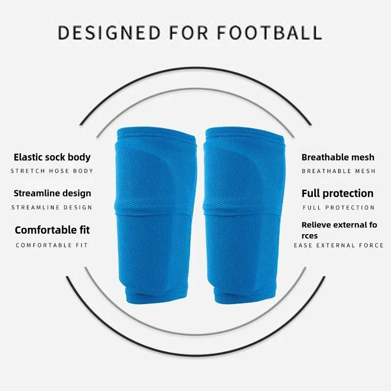 1 Pair Football Shin Guard With Pocket Adults Teens Kids Compression Calf Sleeve Soccer Leg Shinguards Support Protective Gear
