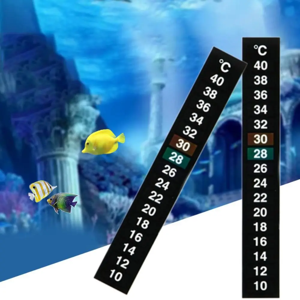 

8pcs 10℃ to 40℃ Temperature Sensing Stickers Liquid Crystal Black Temperature Sensor Self Adhesive Thermometer Labels Fish Tank