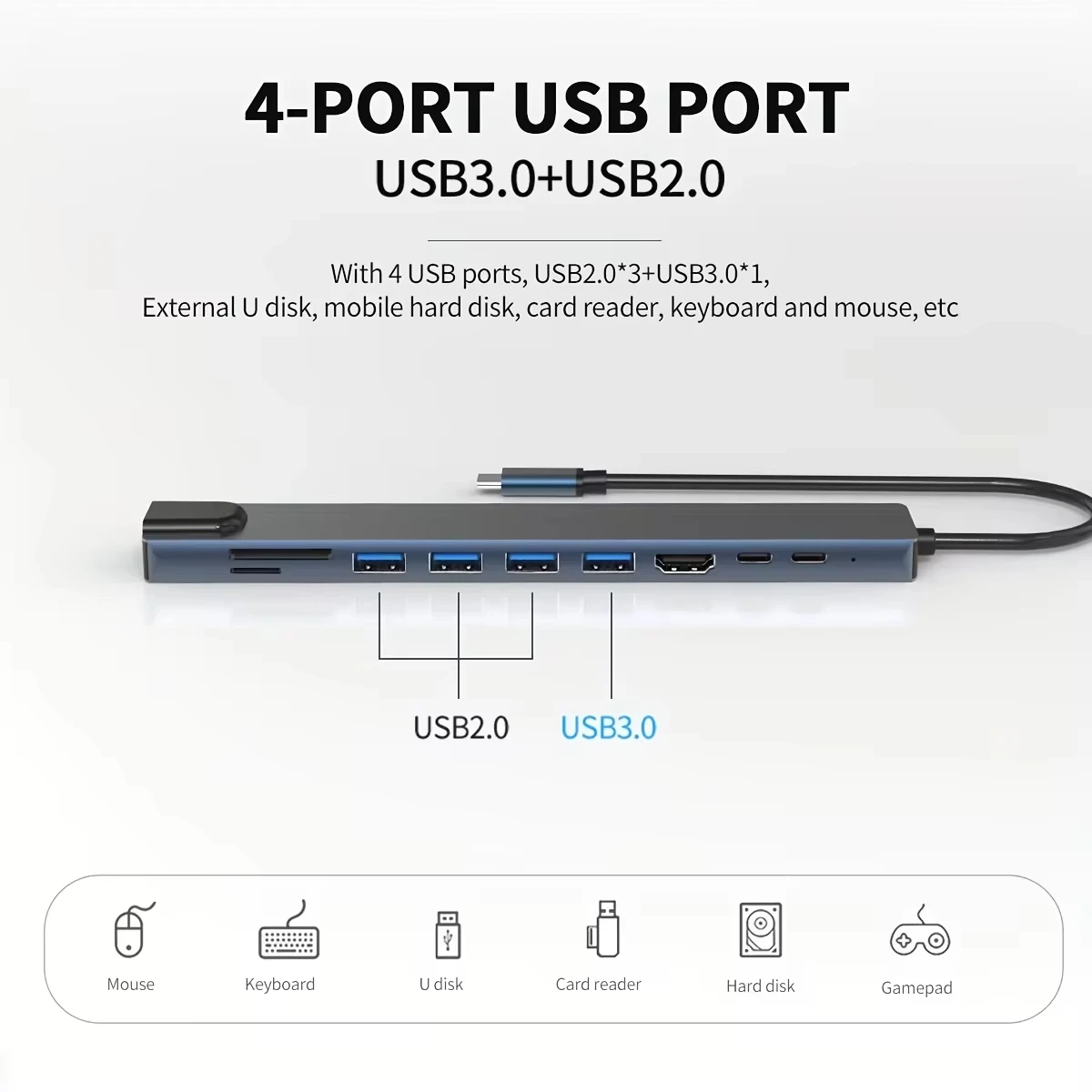 이더넷 USB C 허브, PD 고속 충전, SD TF 리더, PC 노트북, 맥용 USB 3.0, RJ45, 4K C타입 3.1 독 스테이션, 멀티포트 어댑터