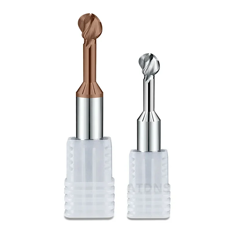 WOY Tungsten Coated Lollipop Ball Cutter Alloy for Aluminum Arch Ball End Milling Cutter Forming Milling  RBall Cutter R0.5-10