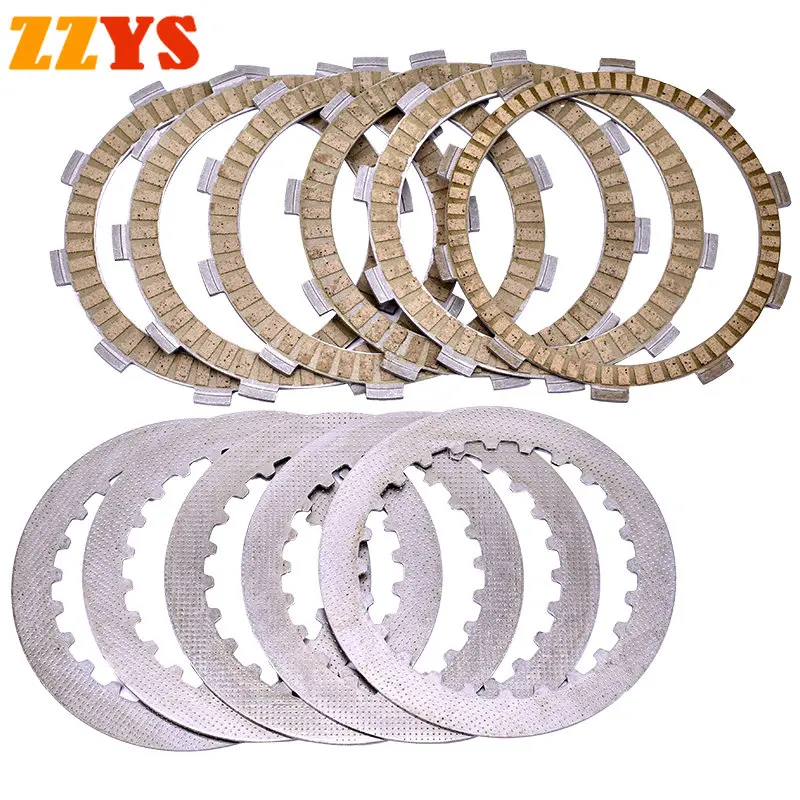 250cc Motorcycle Steel and Friction Clutch Plate Kit For YAMAHA YBR250 YBR 250 2007 2008 2009 2010 2011