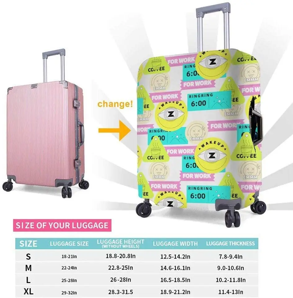 Custom Personalized Luggage Cover 18-32 Inch Custom Travel Suitcase Protector Add Your Photo Text Design Elastic Luggage Covers