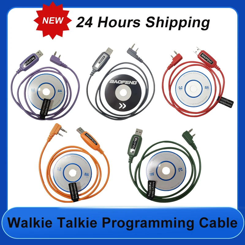 

USB Programming Cable With CD For Baofeng UV-5R 10R K5 82 888S 5RH UV-16 17 20 Pro Quansheng UVK5 UVK6 Plus Walkie Talkie Radio