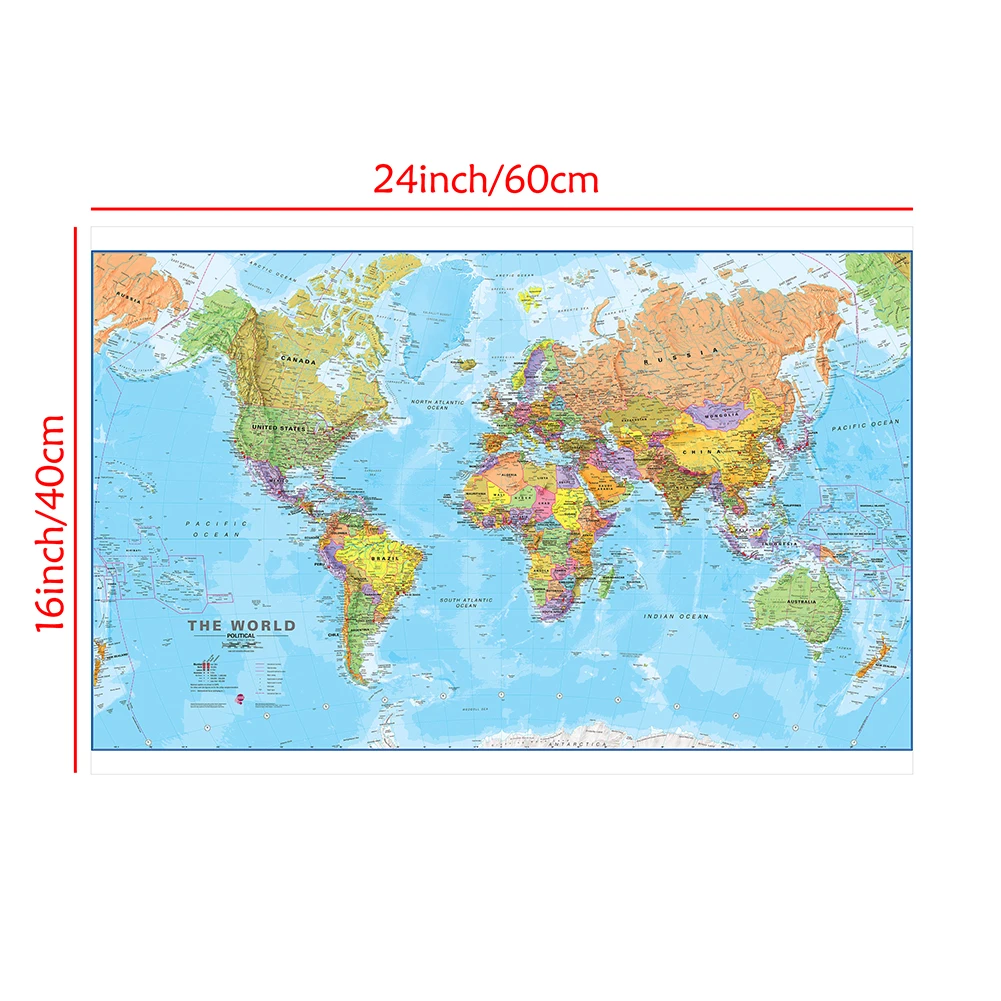 Mapa świata obraz na płótnie plakat artystyczny dekoracyjny wiszący obraz biuro w klasie Home Decor artykuły szkolne 59*42 cm