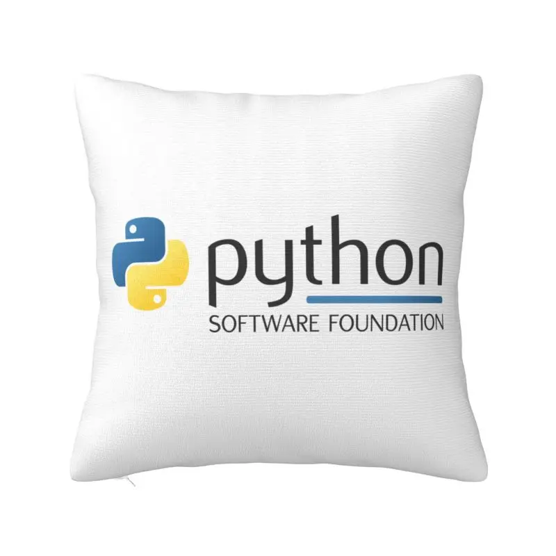 Python Programming Logo Pillow Programmer Computer Developer Nordic Cushion Cover Soft Pillowcase