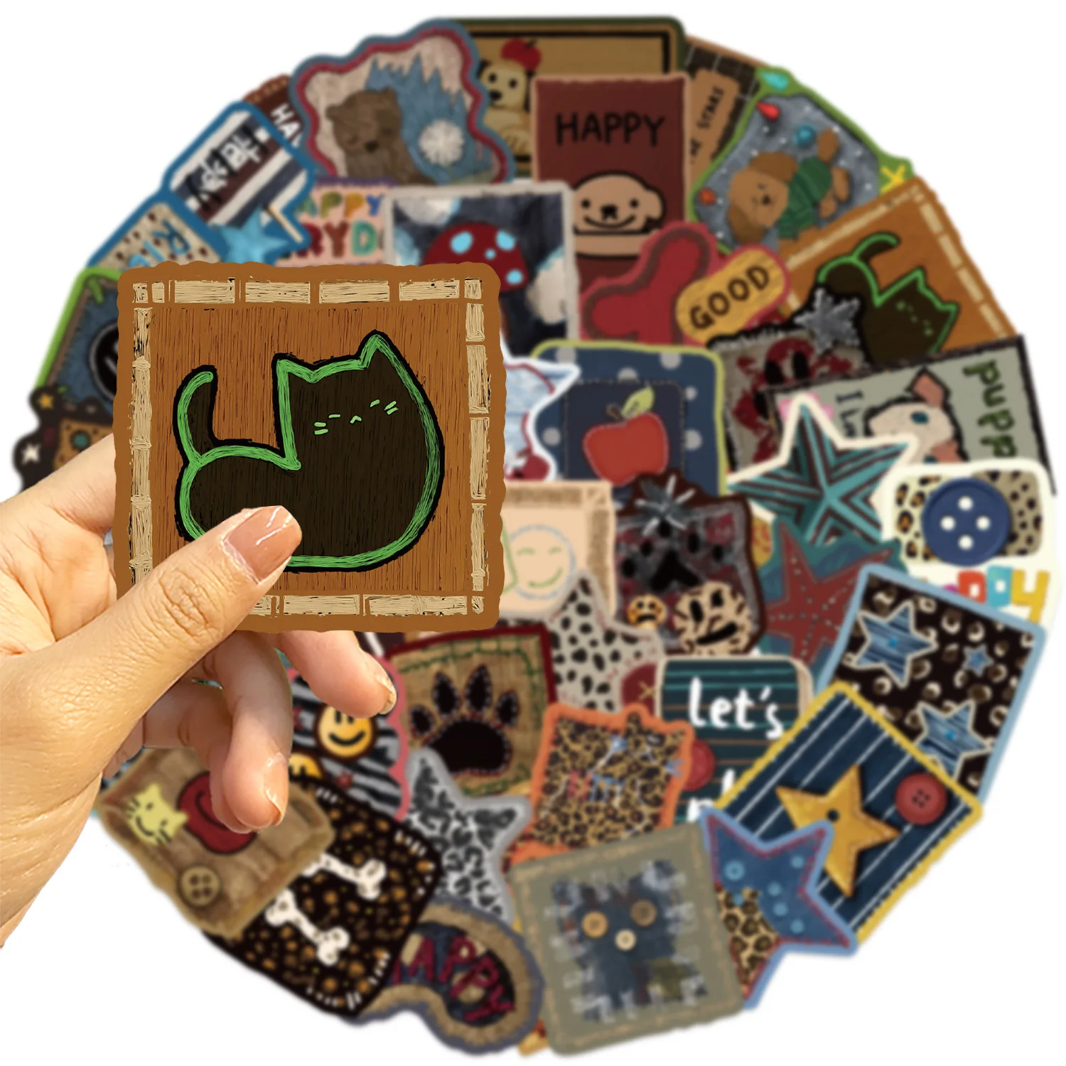 50Pcs Vintage American Style Graffiti Patch Stickers Waterproof PVC for DIY Water Bottle Phone Case Journal Giajar Sticker Store