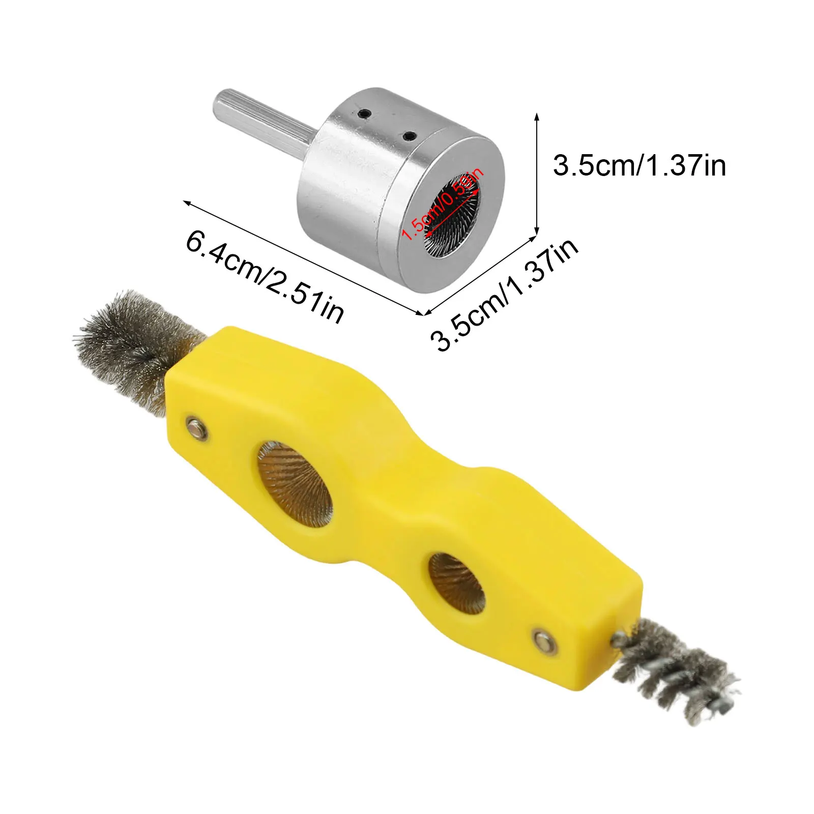 

15MM Drill Battery Brush Copper Pipe Maintenance Brush Polishing Pad Metal Tube Cleaner Efficient Rust Removal