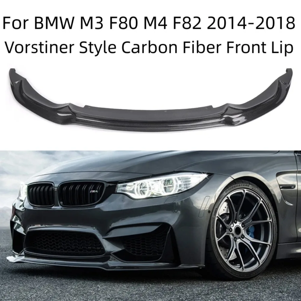 

For BMW F80 M3 F82 F83 M4 2014-2018 Dry Carbon Fiber V Style Body Kit Auto Accessories Car Front Bumper Lip Splitters