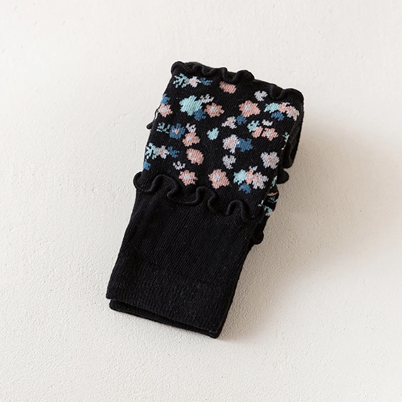 بنطال ضيق من الدانتيل القطني بكشكشة وزهرة للأطفال ، بنطال ضيق للفتيات ، بنطال ضيق بقصة رصاص ، طفل صغير ، ربيع ، خريف