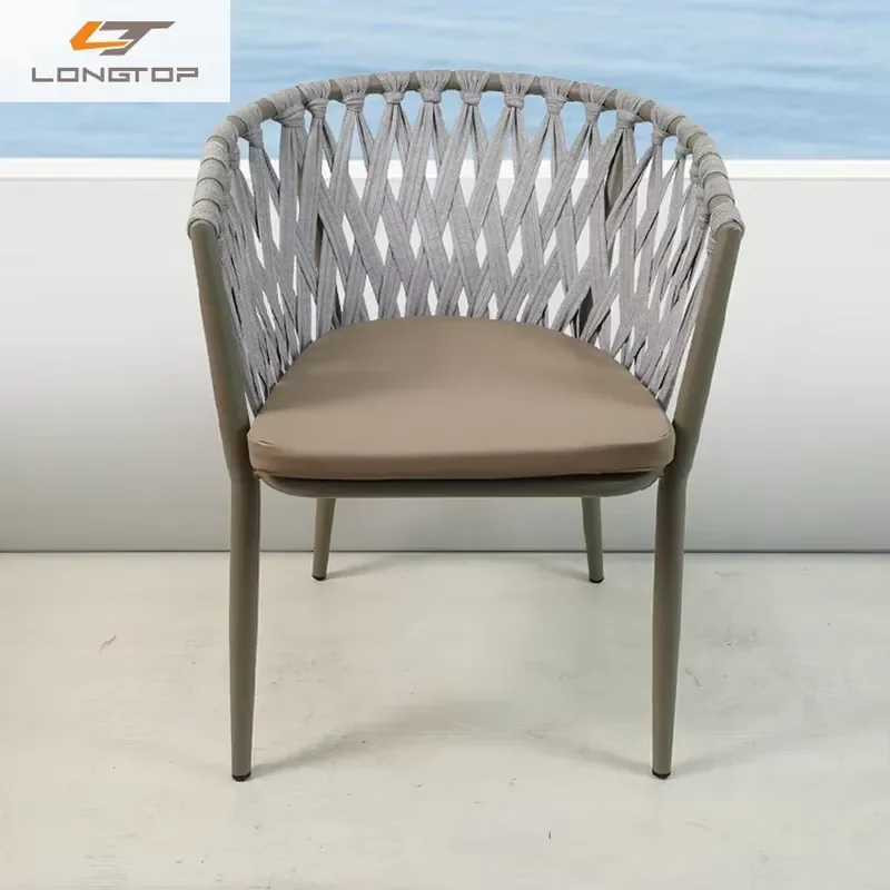Popular Products Hotel Stylish Restaurants Furniture Outdoor Table Metal Webbing Chair for Dining Room