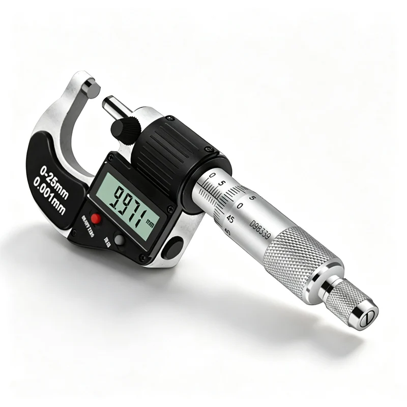 Guanglu Digital Outside Micrometer 0-25/25-50/50-75/75-100/100-125mm Resolution 0.001mm mm/inch Electronic Measuring Instrument