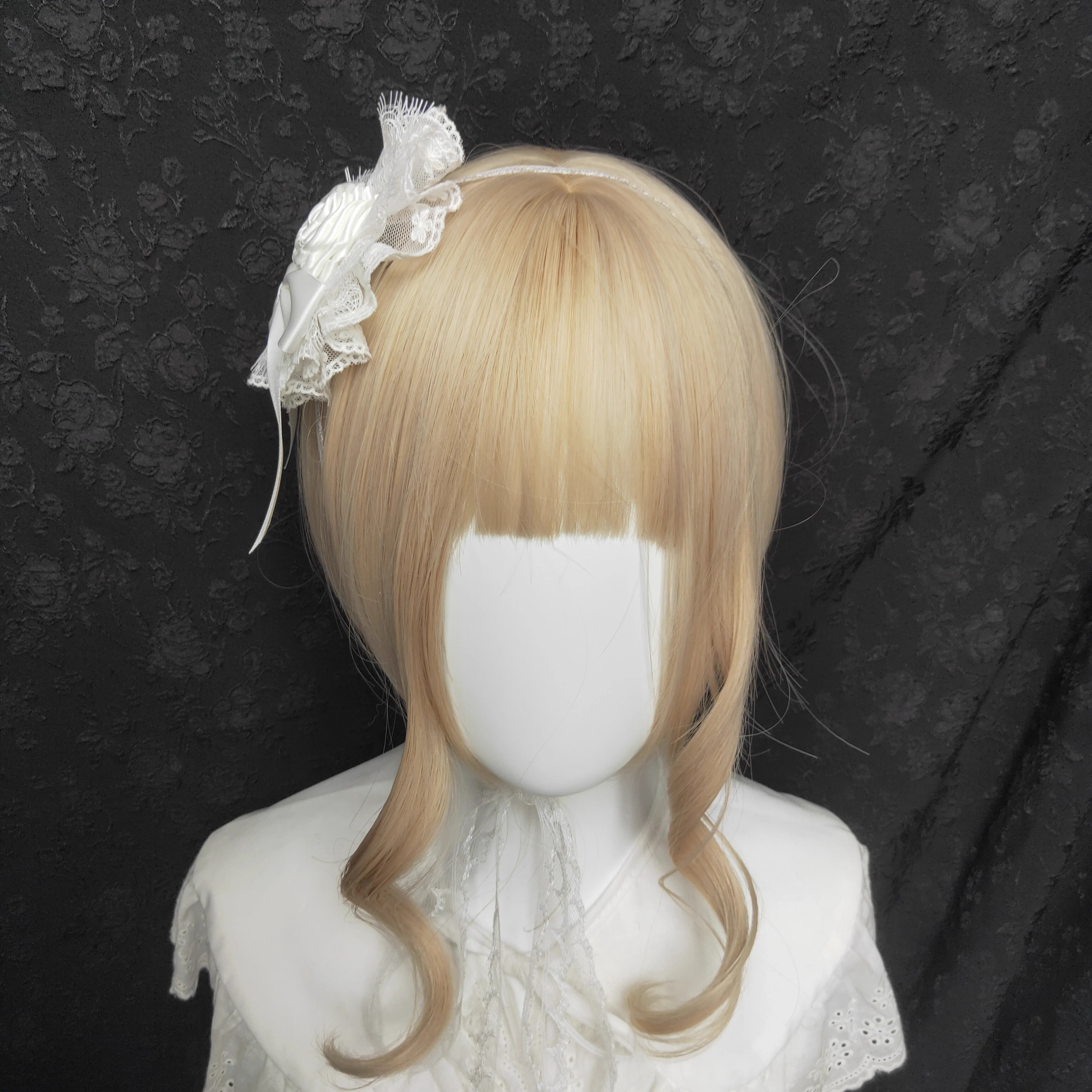 Lolita-Accessoires pour cheveux faits à la main, style gothique, fleur de rose noire, joli cadeau, reliure, polyvalent, nouveau, noir, blanc