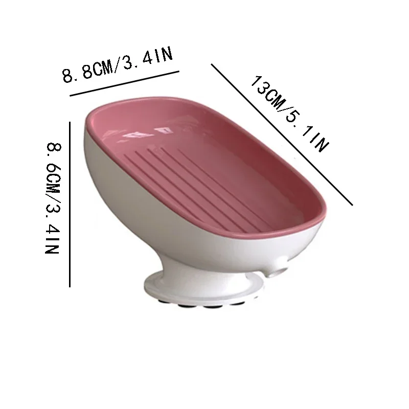 Super Suction Cup Soap Dish with Drain Water for Bathroom, Soap Holder, Sponge Holder, Container, Supplies