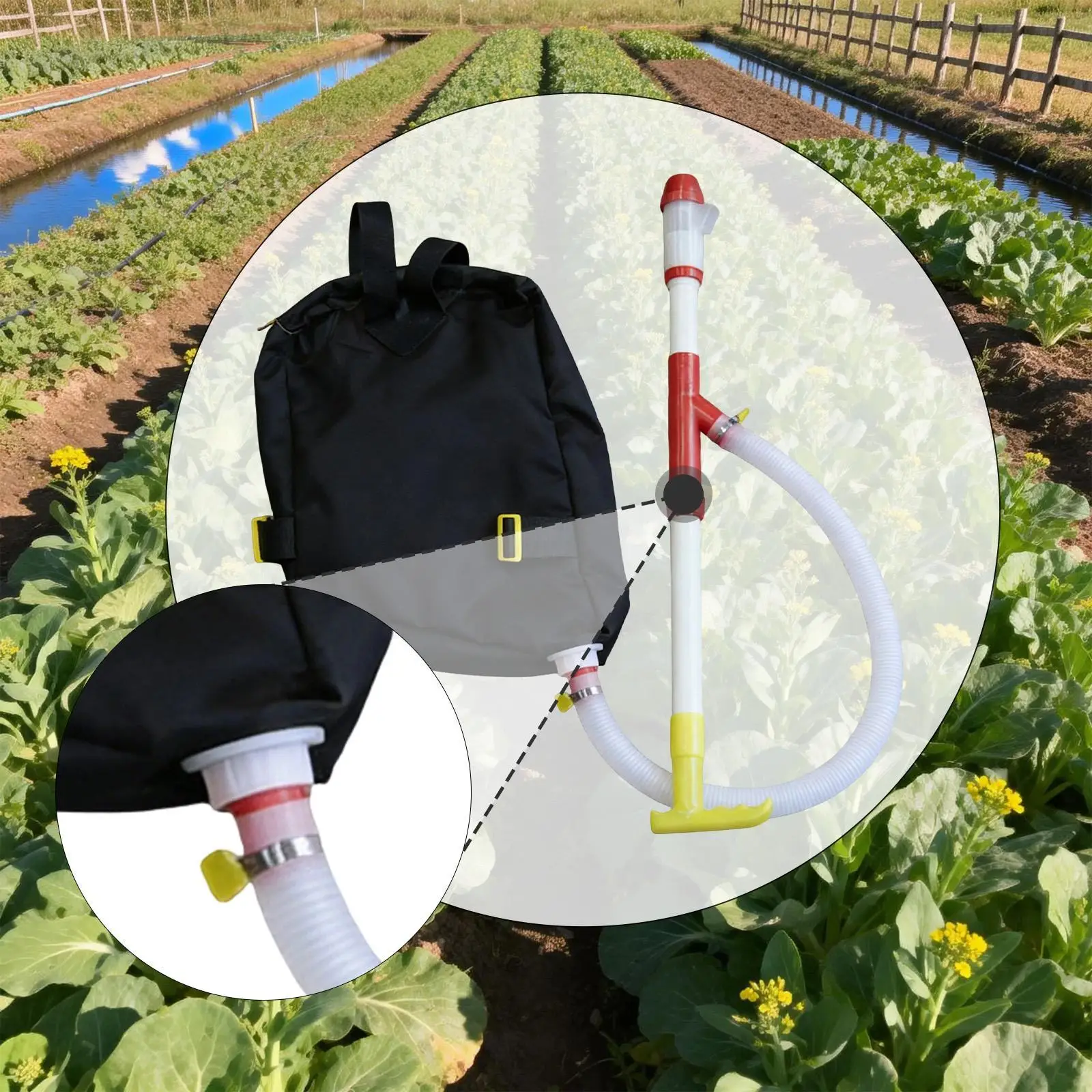 Adjustable Fertilizer Spreader Backpack Manual Manure Applicator Bag for Lawn Garden Field Trees Agricultural Fertilization