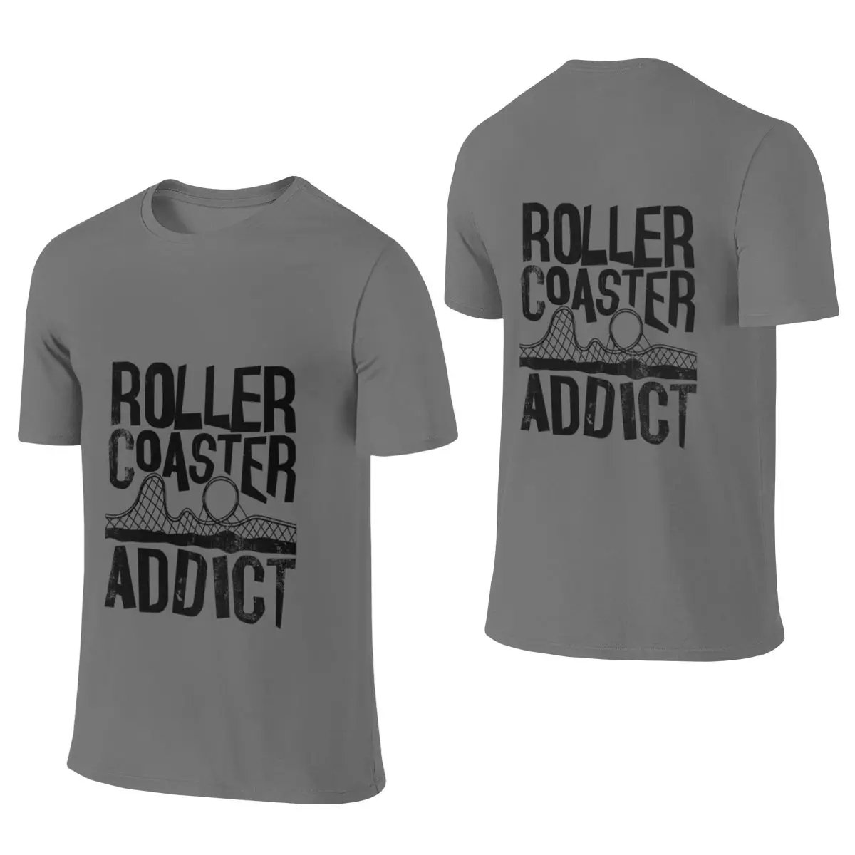 Roller Coaster Addict I Cool Rollercoaster Enthusiast Design Instagram Style Reversible T-shirt Urban Casual Heat Transfer Tees