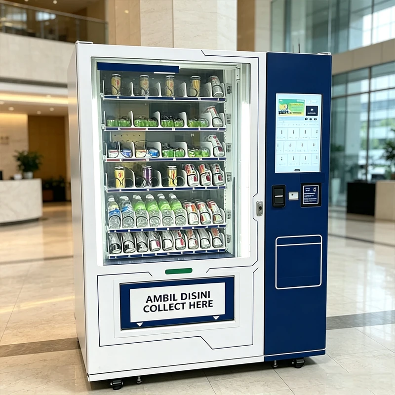 Smart Touch Screen Vending Machine Stainless Steel Drink Snack Automatic Vending Equipment Support Custom Sticker