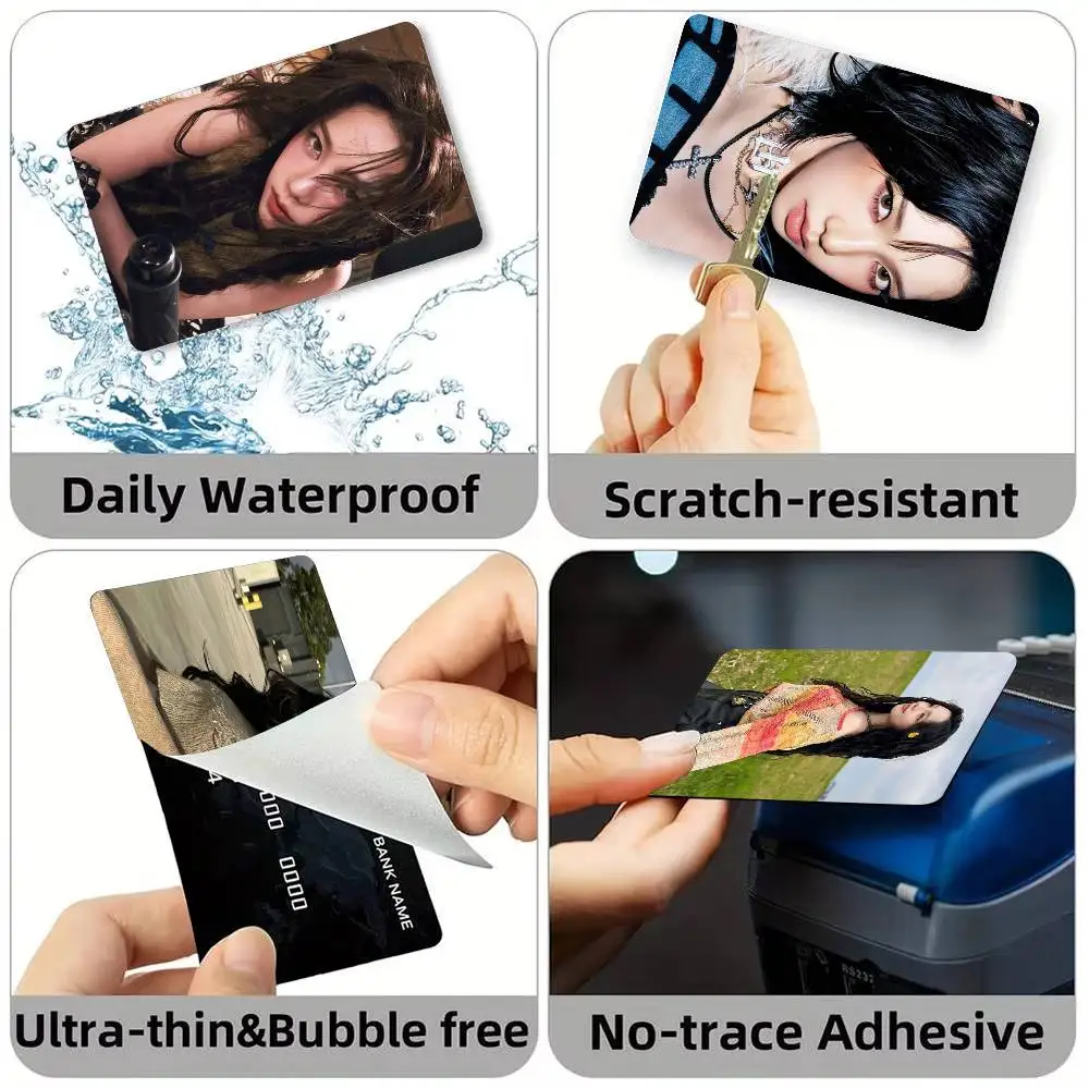 A-AespaS-K-karina Kpop Girl Credit Card HD Stickers Small Chip Waterproof Sticker Game Card Decal Gift