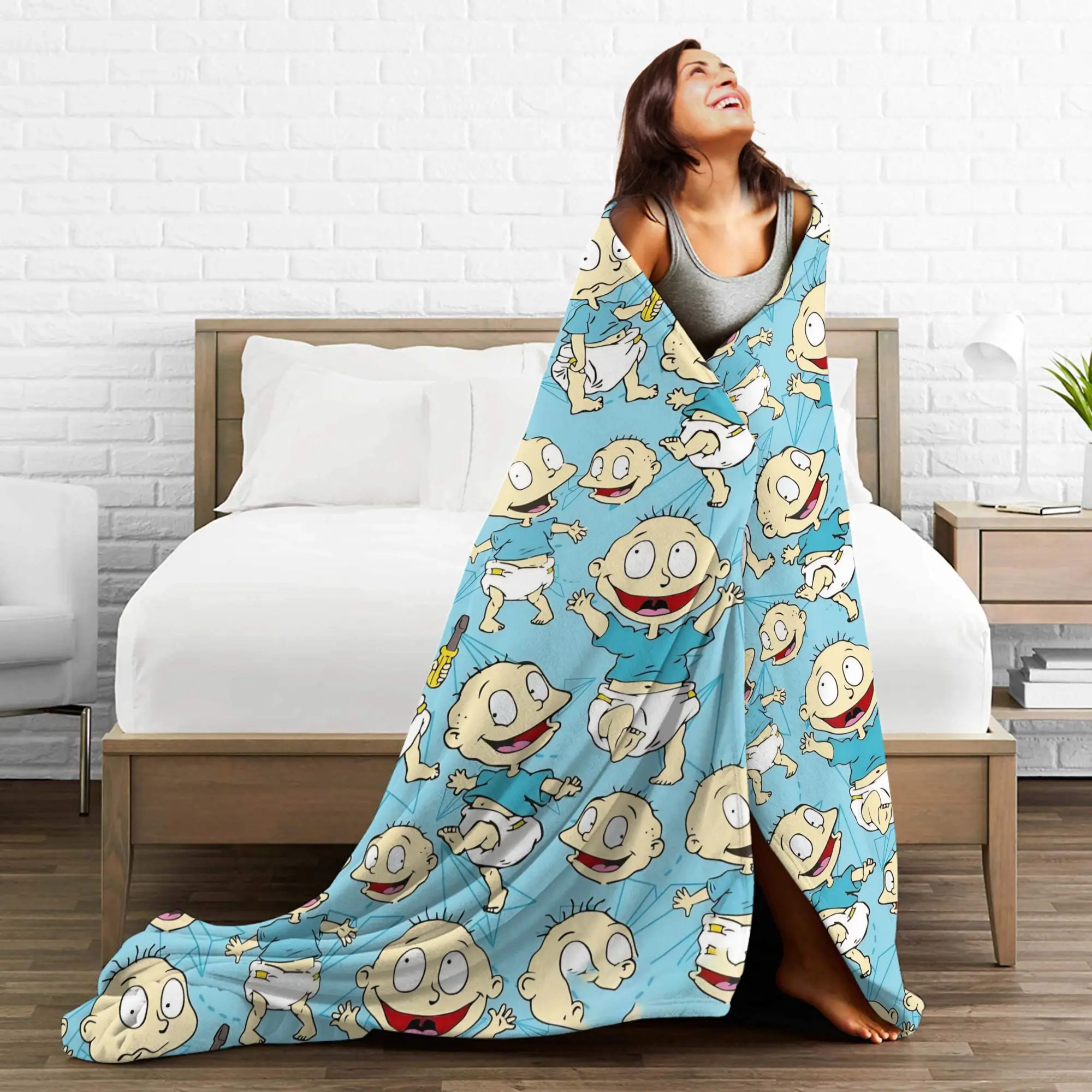 Rugrats Reptar & شخصية طباعة بطانية سوبر الدافئة الجدة أفخم رمي بطانية لغرفة النوم التخييم الفانيلا المفرش غطاء السرير