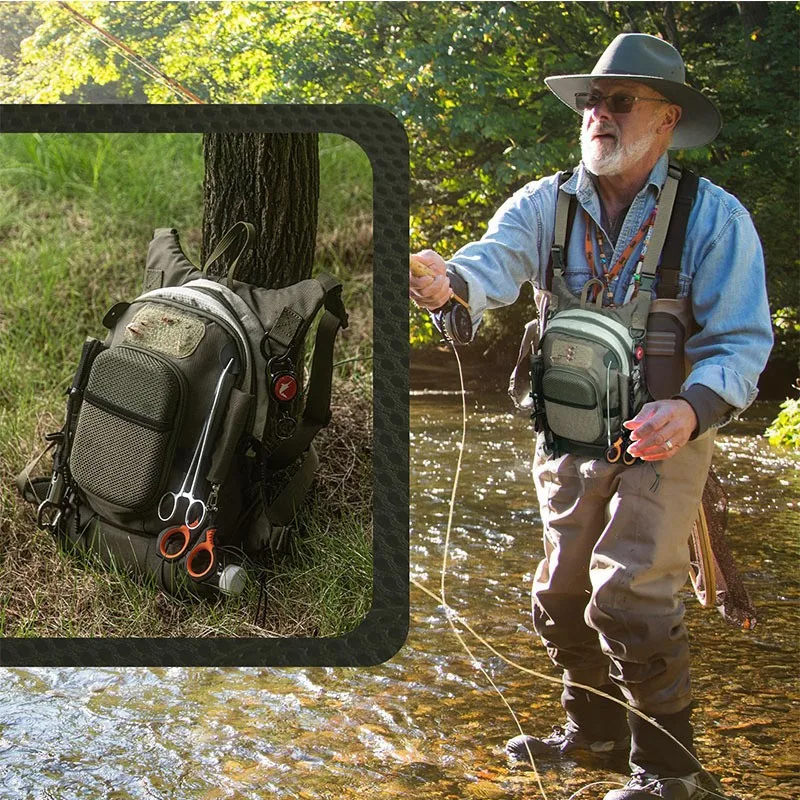 Leichte, verstellbare Fliegenfischerweste, tragbare Aufbewahrungstasche für Angelausrüstung, Outdoor-Hüfttasche mit mehreren Fächern – Detail 8