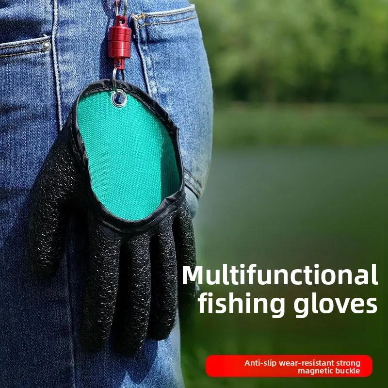 

Thiened Rubber Fiing Gloves Anti-Stab Waterproof Non-Slip for Sea Fiing Lure abbing Fi Special Use Outdoor Men's Gl...