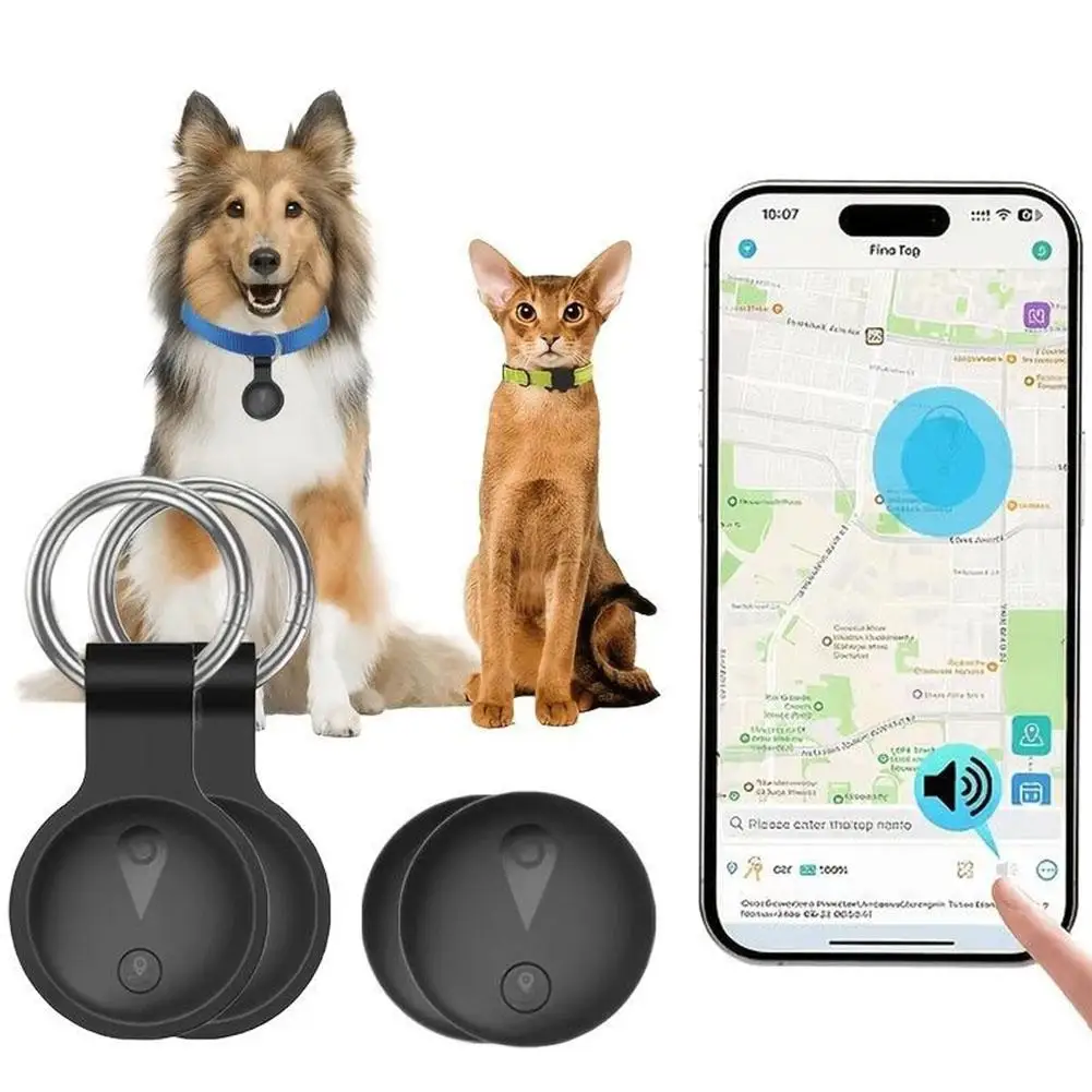 Cat GPS Tracker Collar with Detachable AirTag Holder Adjustable Waterproof Anti Lost Positioning Reflective Dog Kitten Collars
